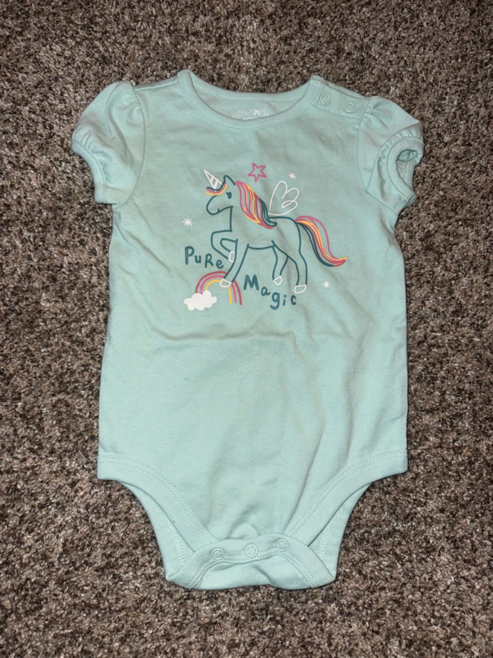 Garanimals Mint Green Baby Romper with Star Accents